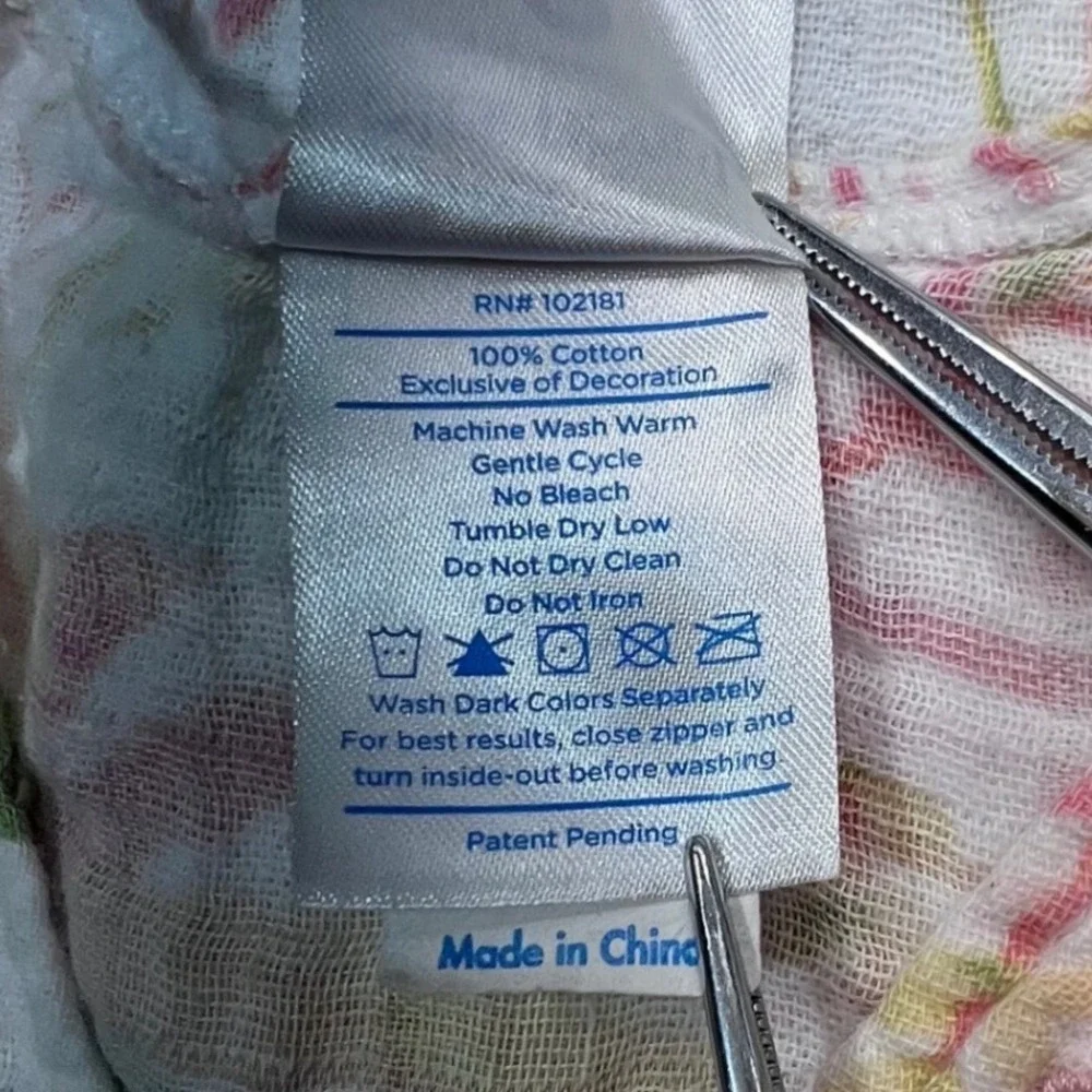 HALO SleepSack Medium 6-12M Pink Tropical Leaf Cotton Muslin Wearable Blanket